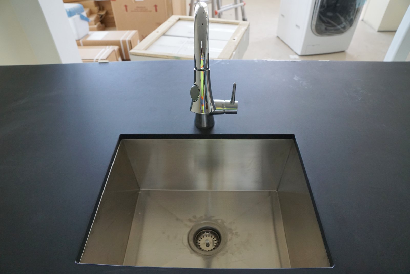 front view of kitchen sink