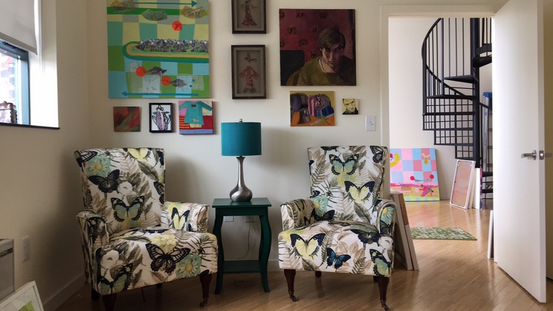 chairs and paintings